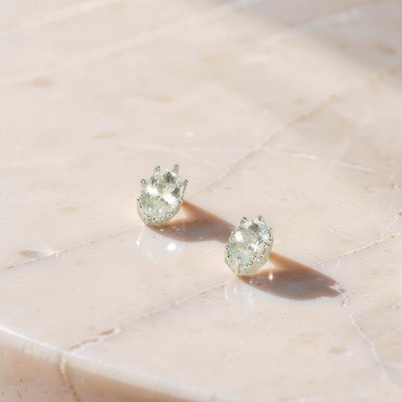 Boucles d'oreilles Aigue marine – Éclat Marin, Argent