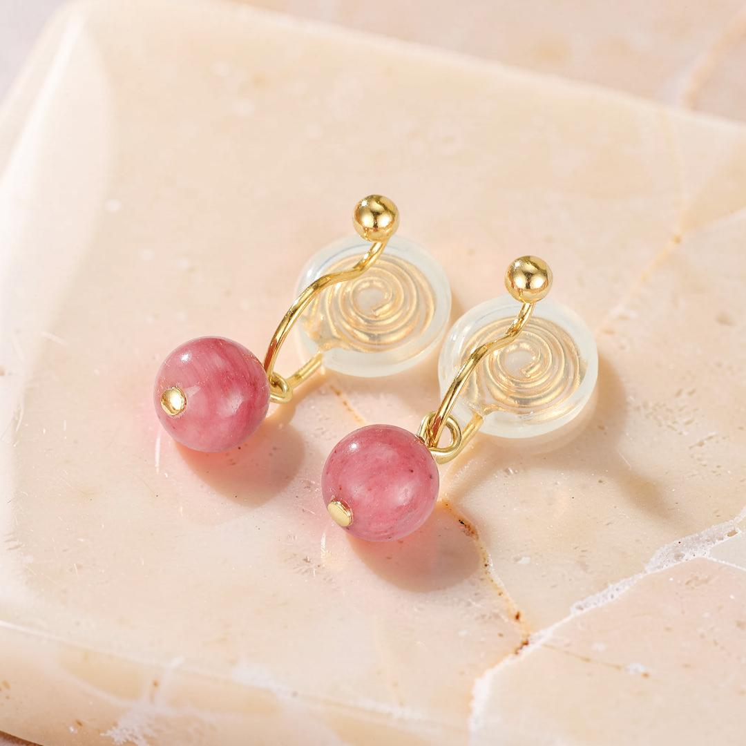 Boucles d’Oreilles Rhodonite – Éclat Doux