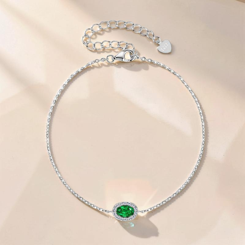Bracelet Émeraude – Souffle de Nature, Argent Plaqué Or