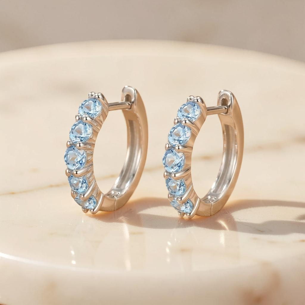 Boucles d'oreilles Topaze – Bienveillance Céleste, Argent
