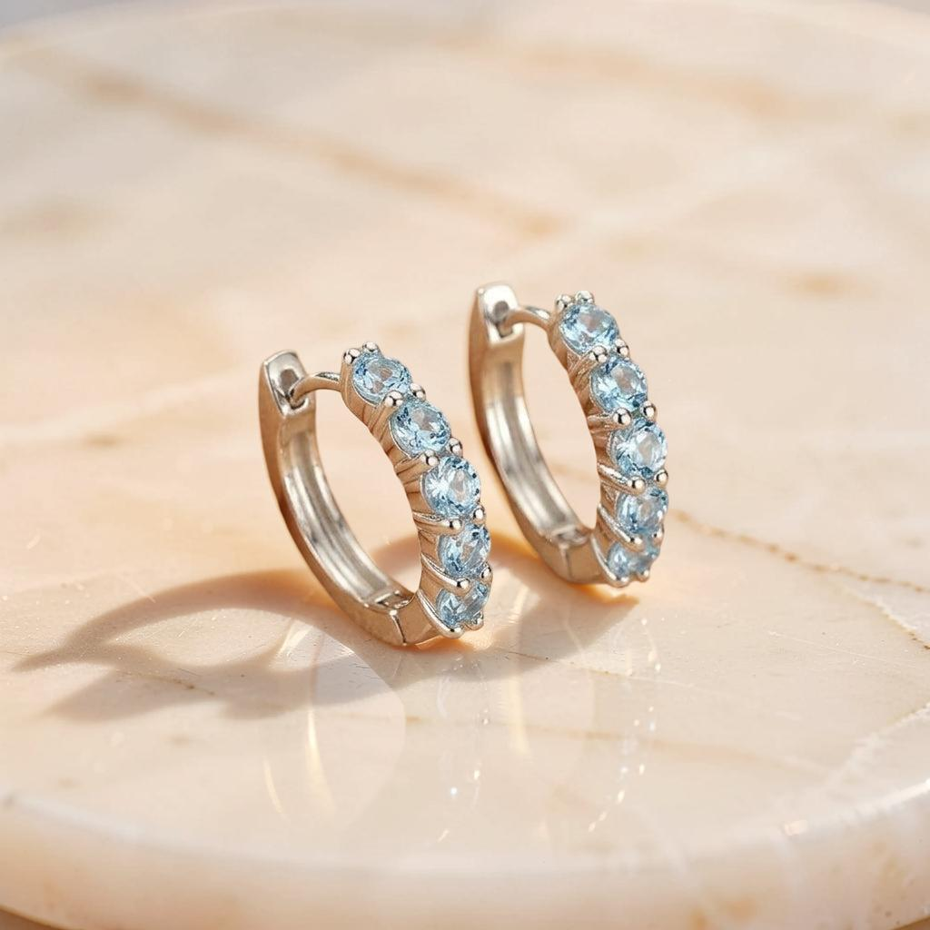 Boucles d'oreilles Topaze – Bienveillance Céleste, Argent