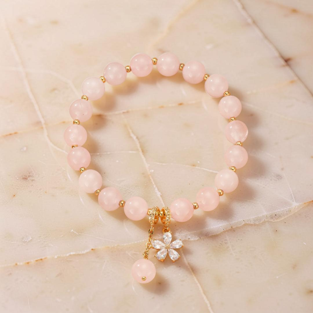 Bracelet Quartz Rose – Fleur de Tendresse