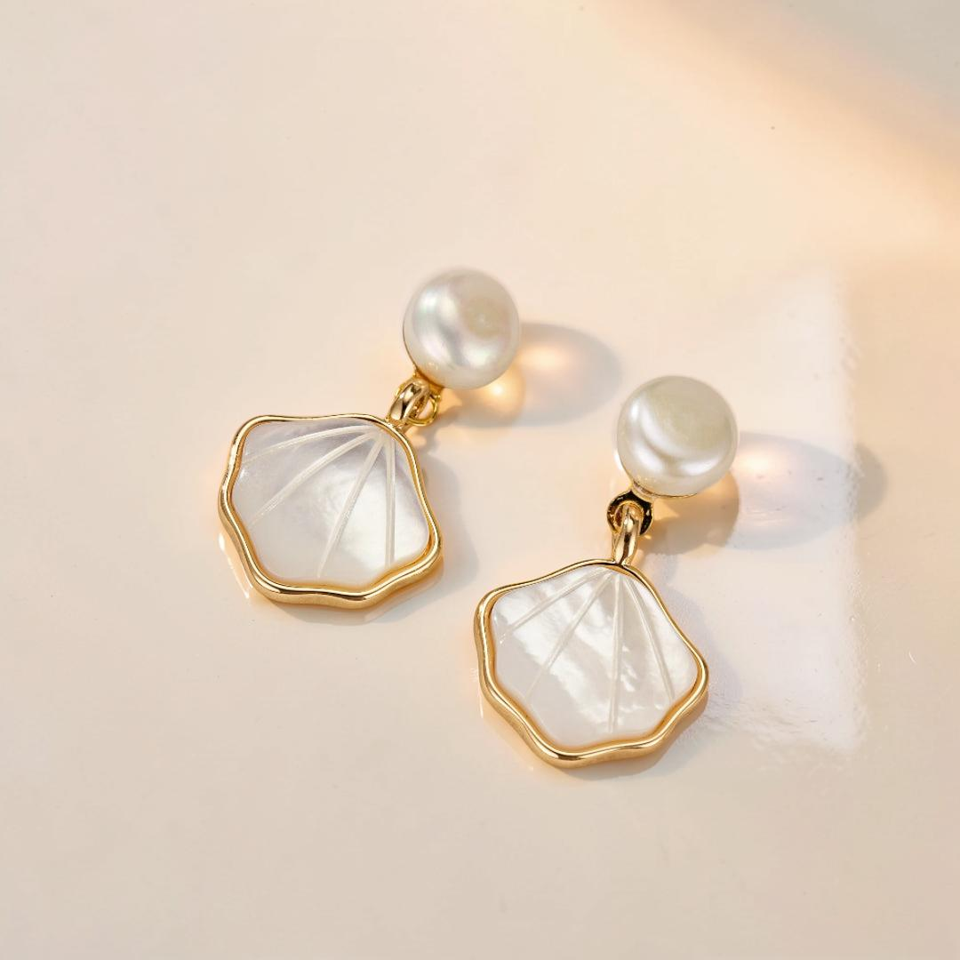 Boucles d’Oreilles Perle – Éclat Marin