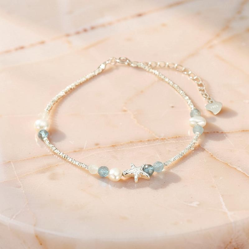 Bracelet Aigue-Marine – Vol Marin, Argent S925