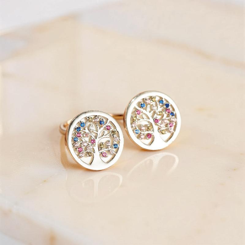 Boucles d'Oreilles Arbre de Vie – Vie Florissante, Argent
