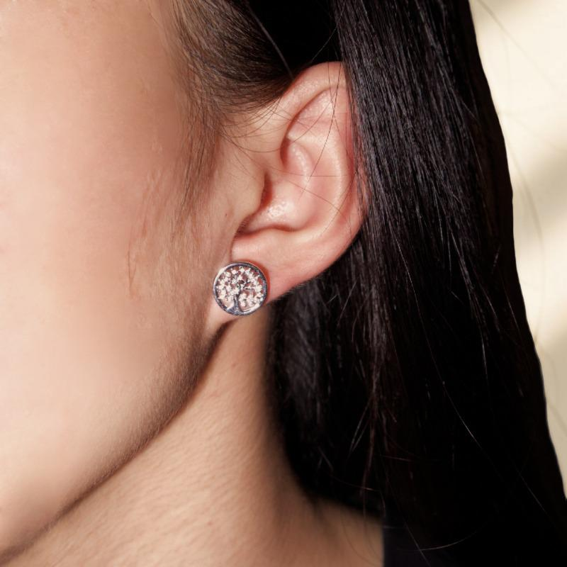 Boucles d'Oreilles Arbre de Vie – Harmonie Sacrée, Argent S925