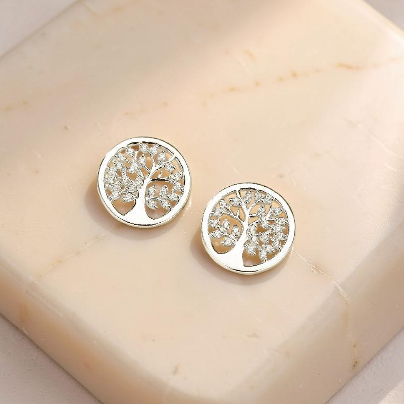 Boucles d'Oreilles Arbre de Vie – Harmonie Sacrée, Argent S925