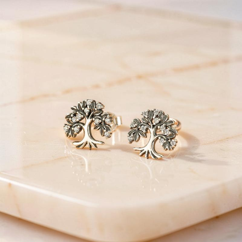 Boucles d'Oreilles Arbre de Vie – Essence de Nature, Argent 925