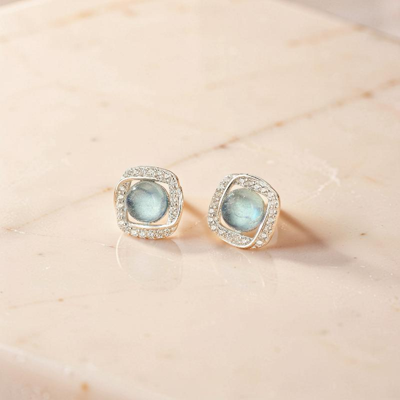 Boucles d'oreilles Aigue marine – Onde Marine, Argent