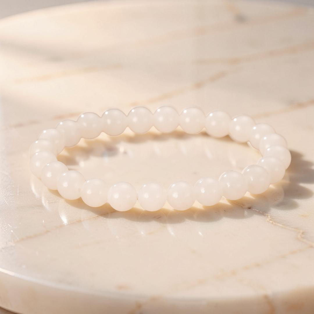 Bracelet Jade Blanc – Harmonie Intemporelle