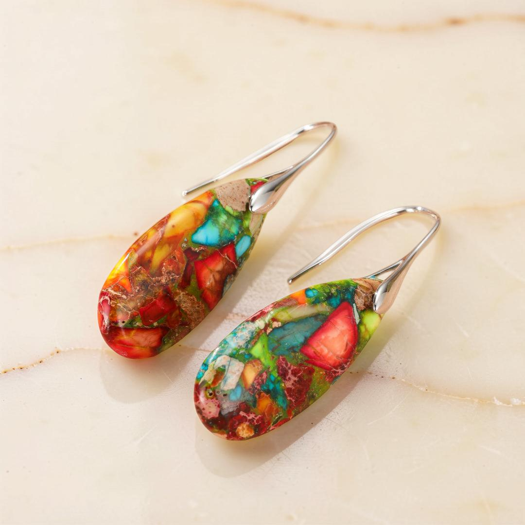 Boucles d’Oreilles Jaspe – Essence Sauvage