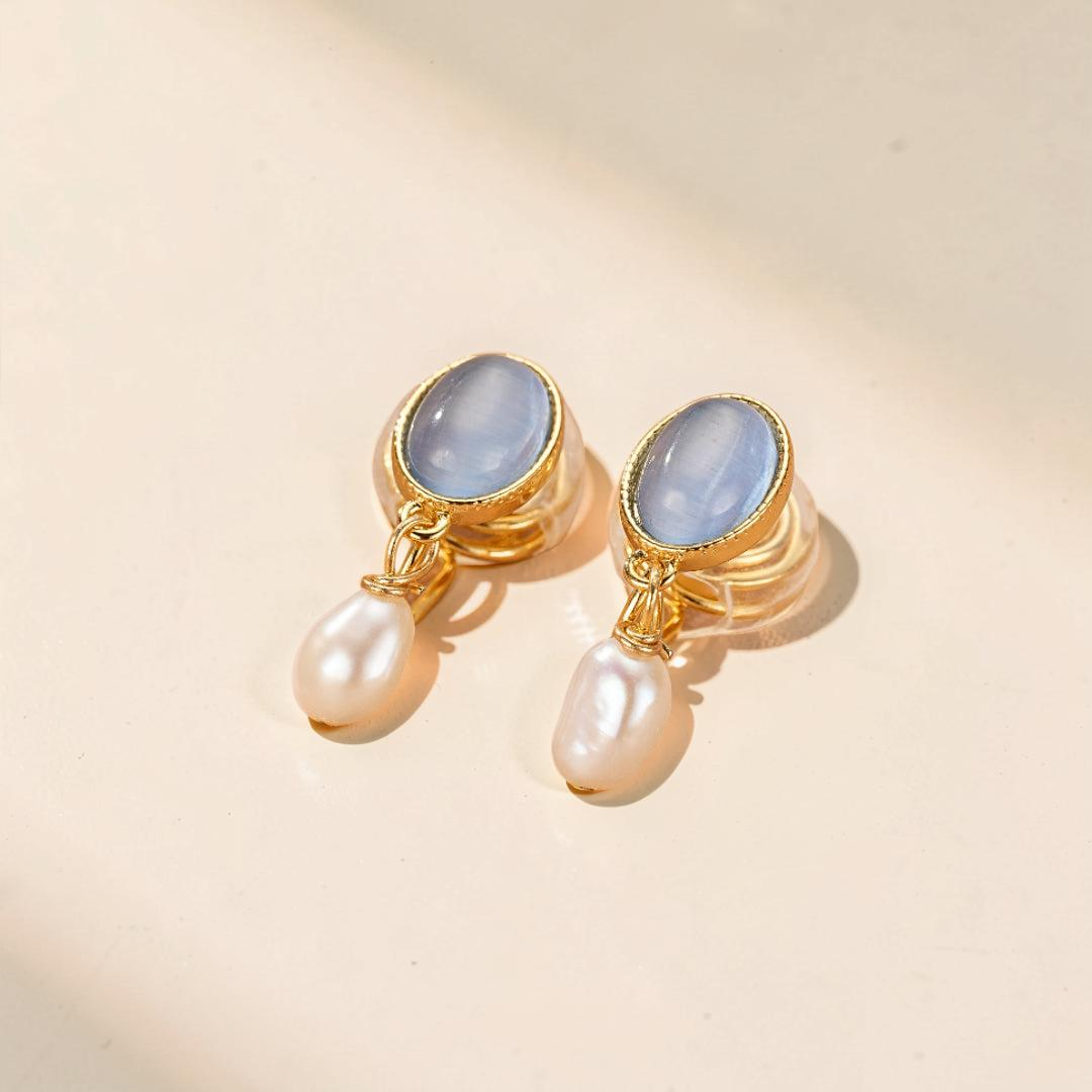 Boucles d’Oreilles Perle – Lueur d’Aurore