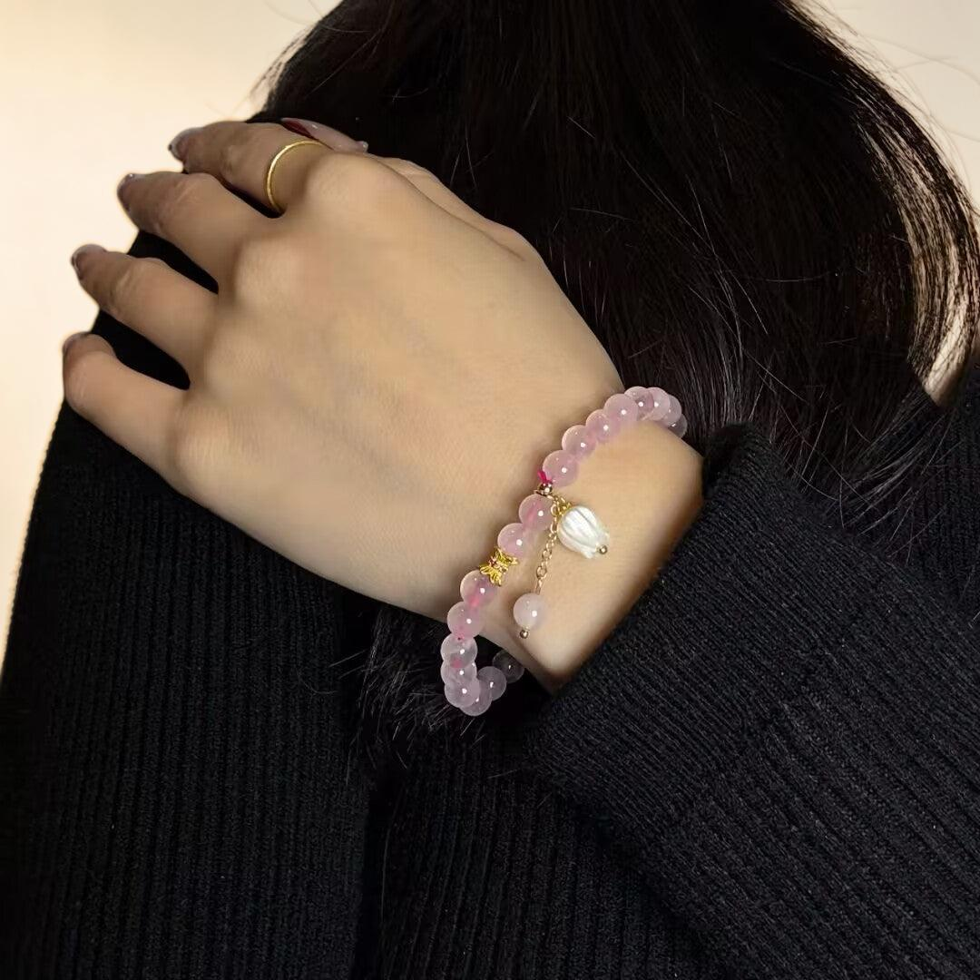 Bracelet Quartz Rose – Douceur de Tulipe