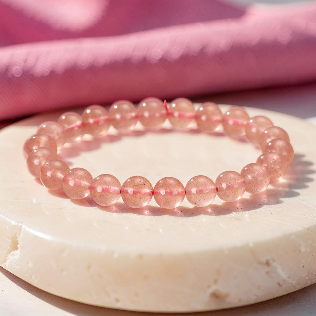 Bracelet Quartz Fraise – Tendresse Vibrante