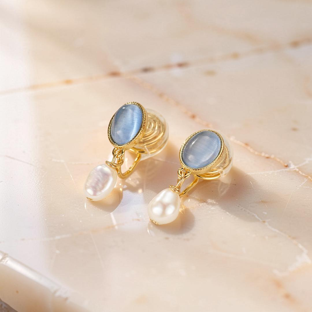 Boucles d’Oreilles Perle – Lueur d’Aurore