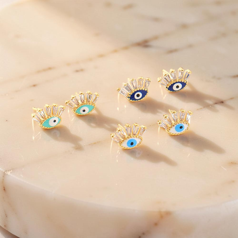 Boucle d’oreille Mauvais Œil Regard en Cristal