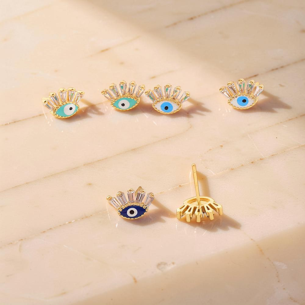 Boucle d’oreille Mauvais Œil Regard en Cristal