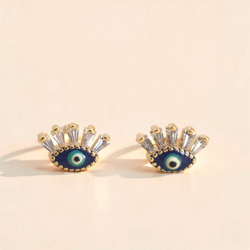 Boucle d’oreille Mauvais Œil Regard en Cristal