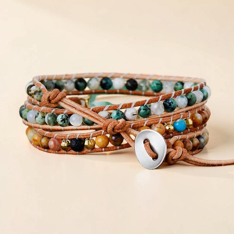 Bracelet Agate – Esprit Aventure, Cuir