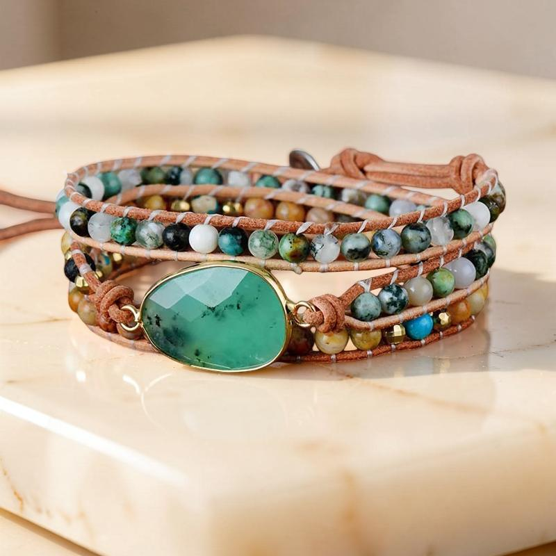 Bracelet Agate – Esprit Aventure, Cuir