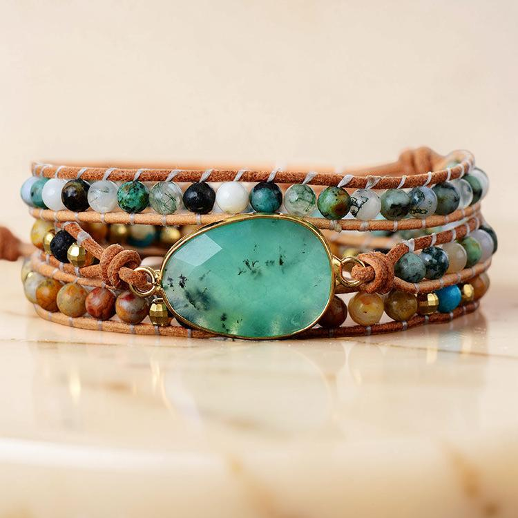 Bracelet Agate – Esprit Aventure, Cuir