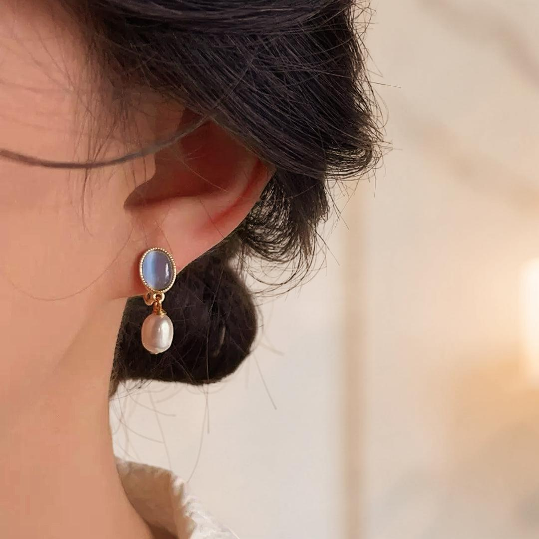 Boucles d’Oreilles Perle – Lueur d’Aurore