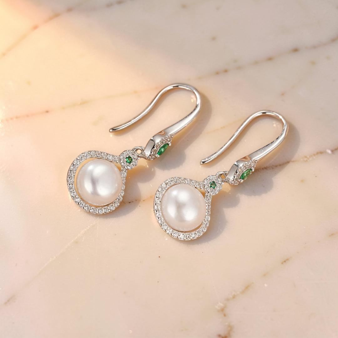 Boucles d’Oreilles Perle – Elegancia, Argent 925