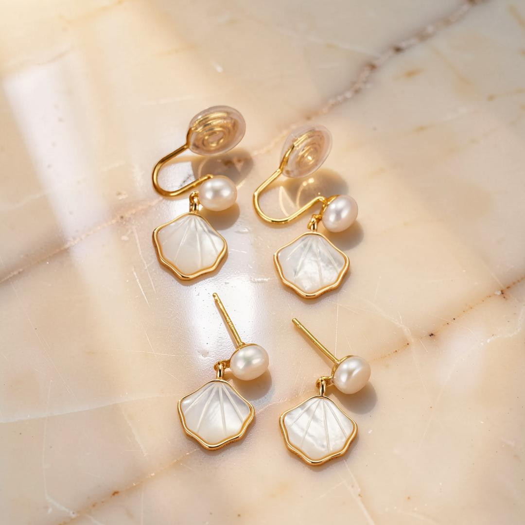 Boucles d’Oreilles Perle – Éclat Marin