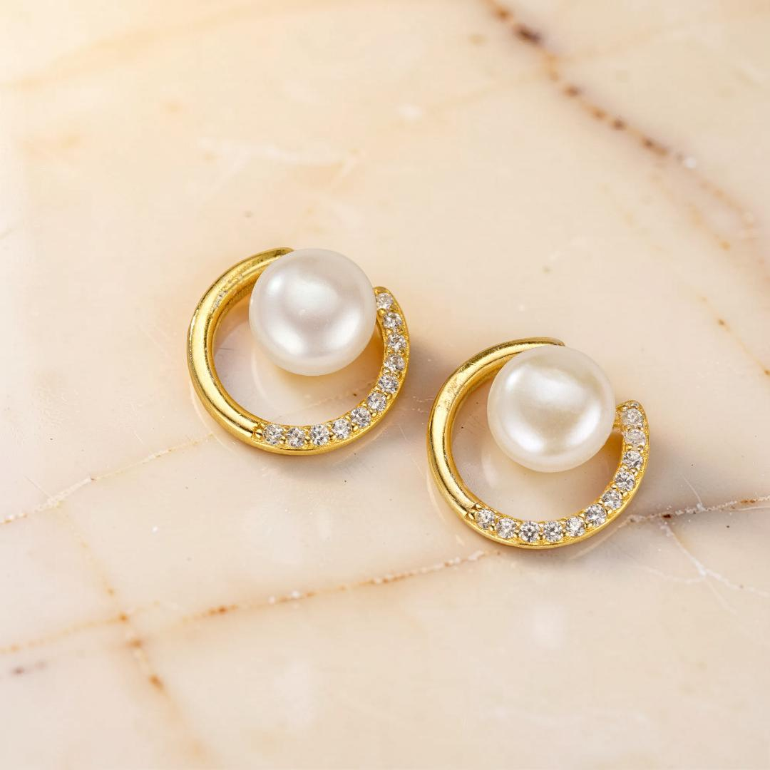 Boucles d’Oreilles Perle – Éclat Lunaire, Argent 925