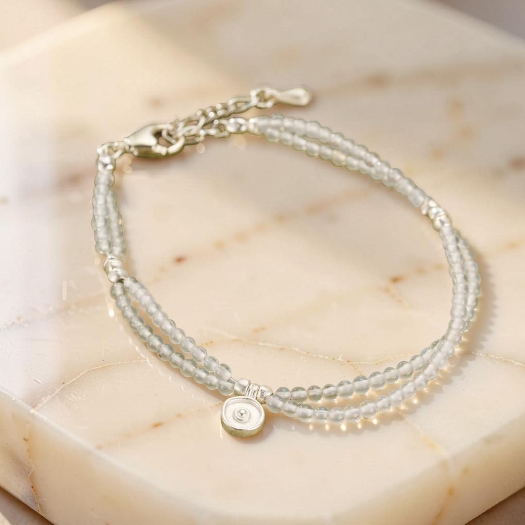 Bracelet Cristal de Roche – Goutte Discrète, Argent