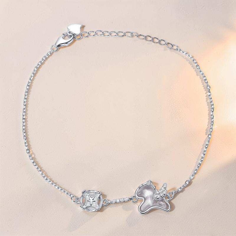 Bracelet Cristal de Roche – Porte-Bonheur Ailé, Argent