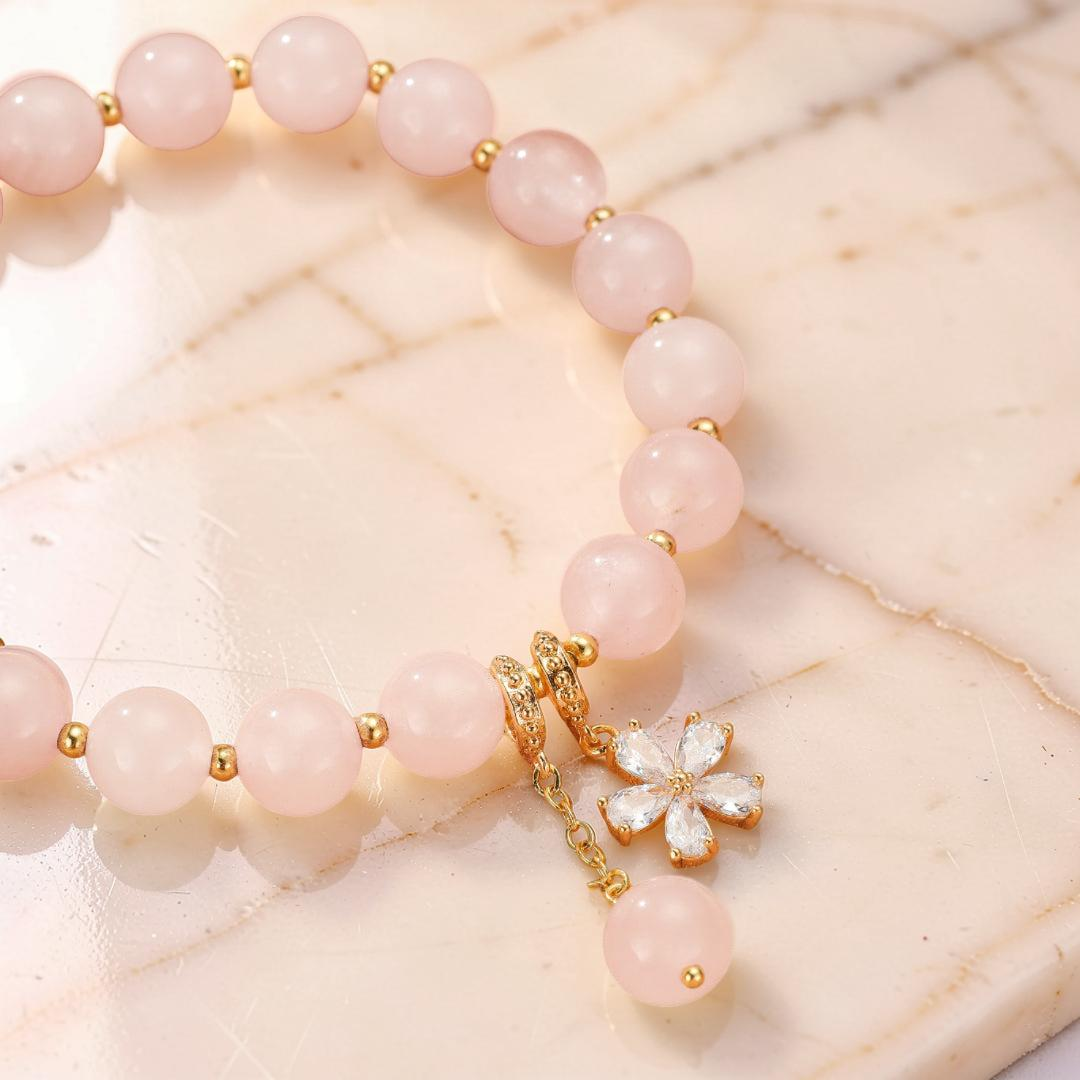 Bracelet Quartz Rose – Fleur de Tendresse