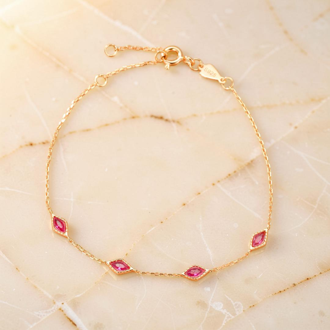 Bracelet Cornaline – Grâce Intuitive, Argent Plaqué Or 14k