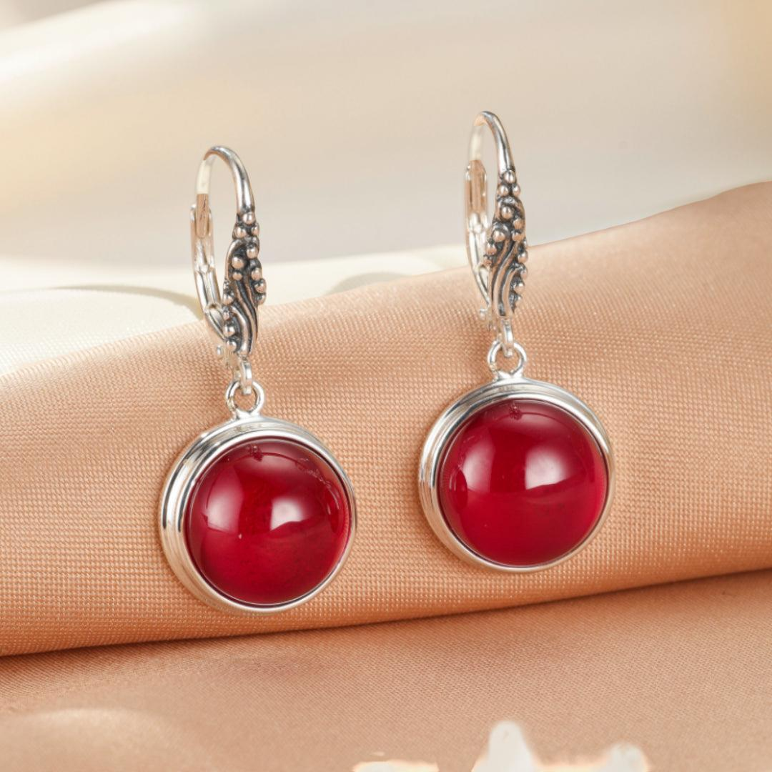 Boucles d’Oreilles Cornaline – Lueur d’Énergie, Argent