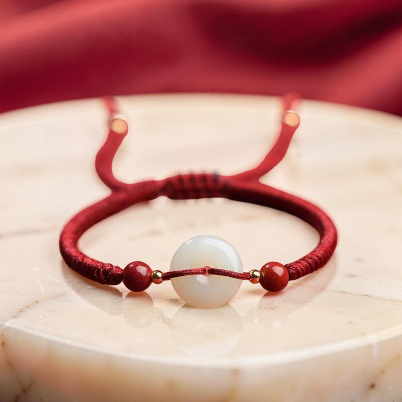 Bracelet Cordon Jade et Cinabre – Sérénité