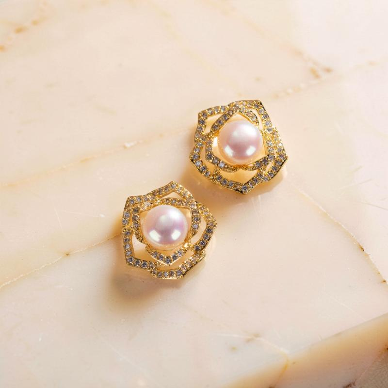 Boucles d'Oreilles Perle – Rose de Promesse