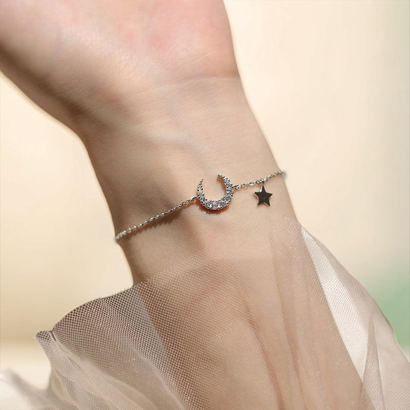 Bracelet Lune et Étoile - Rêveuse, Argent