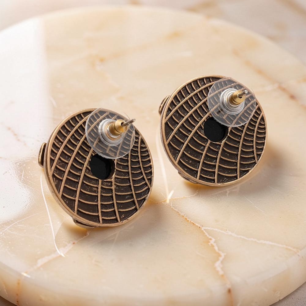 Boucles d'Oreilles Agate - Rouge et Noir