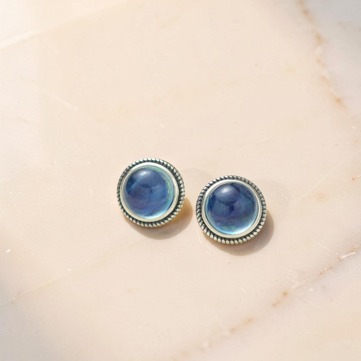 Boucles d'Oreilles Aigue Marine – Azur Élégance, Argent