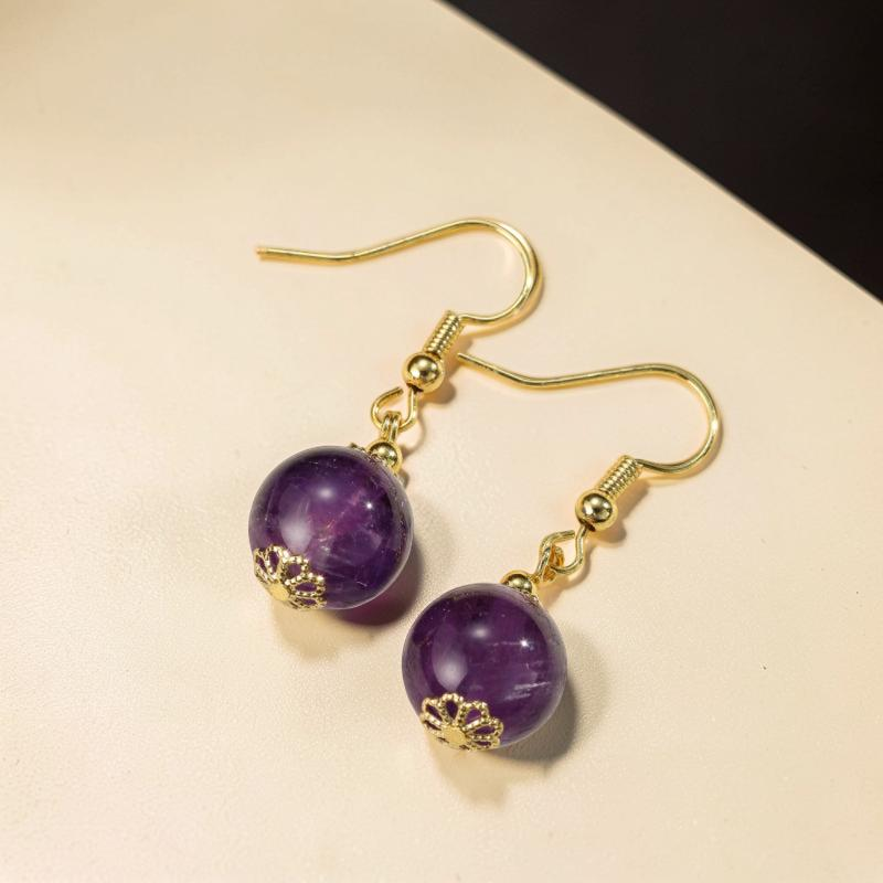 Boucles d'Oreilles Améthyste – Sphère Lumineuse
