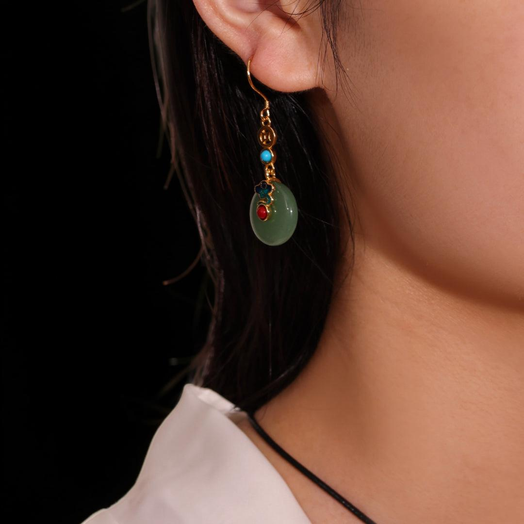 Boucles d'Oreilles Aventurine – Nuage Céleste