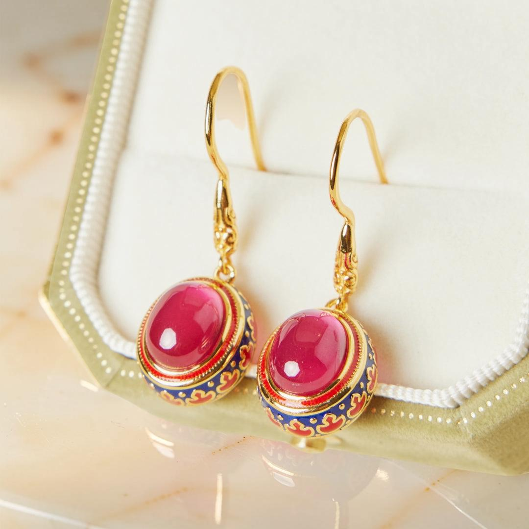 Boucles d'Oreilles Cornaline – Abondance, Argent Plaqué Or