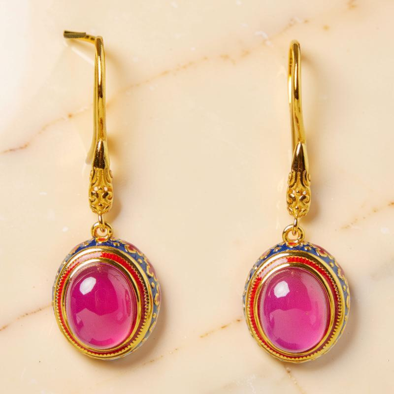 Boucles d'Oreilles Cornaline – Abondance, Argent Plaqué Or