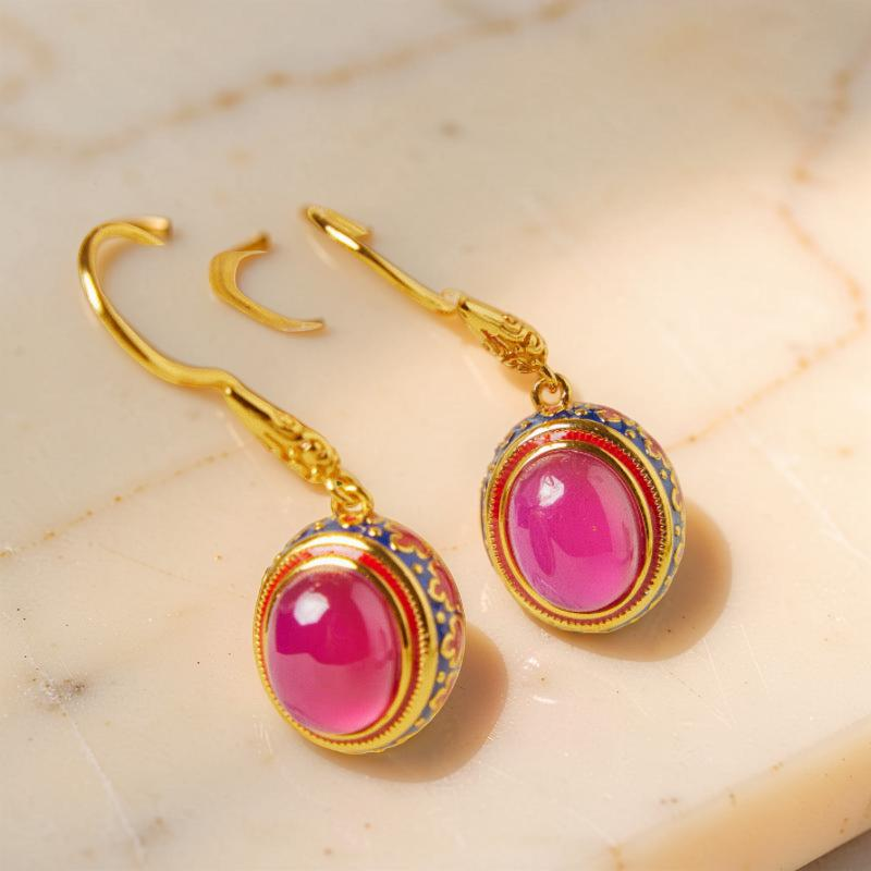 Boucles d'Oreilles Cornaline – Abondance, Argent Plaqué Or