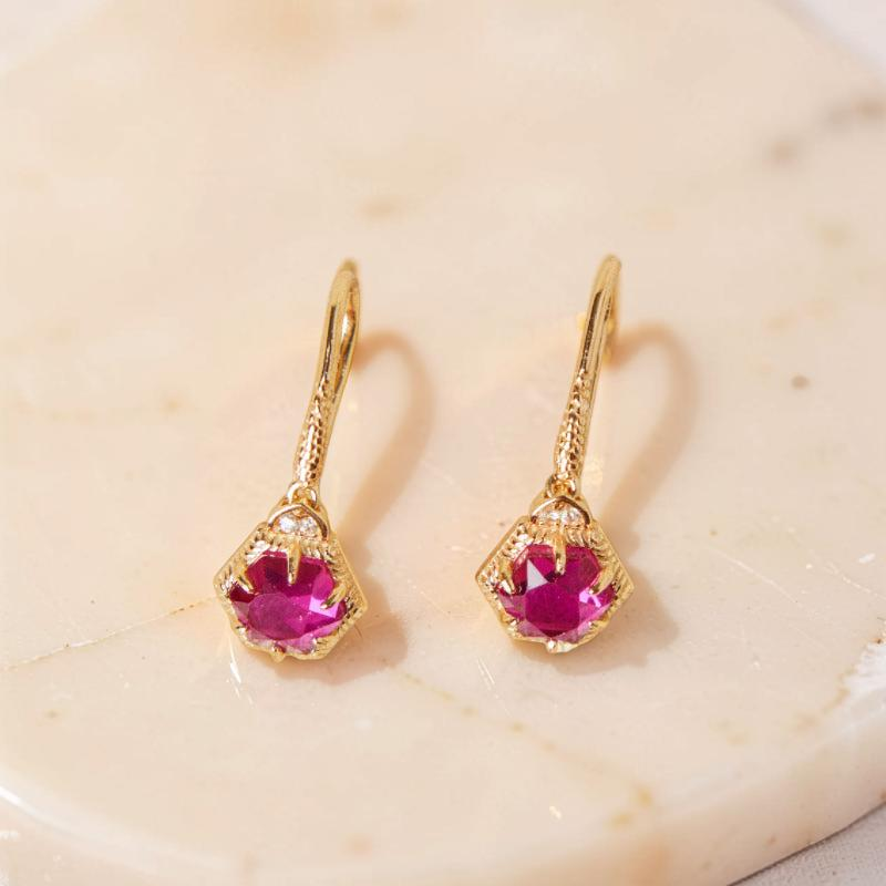 Boucles d'Oreilles Cornaline – Charme Passion, Argent Plaqué Or