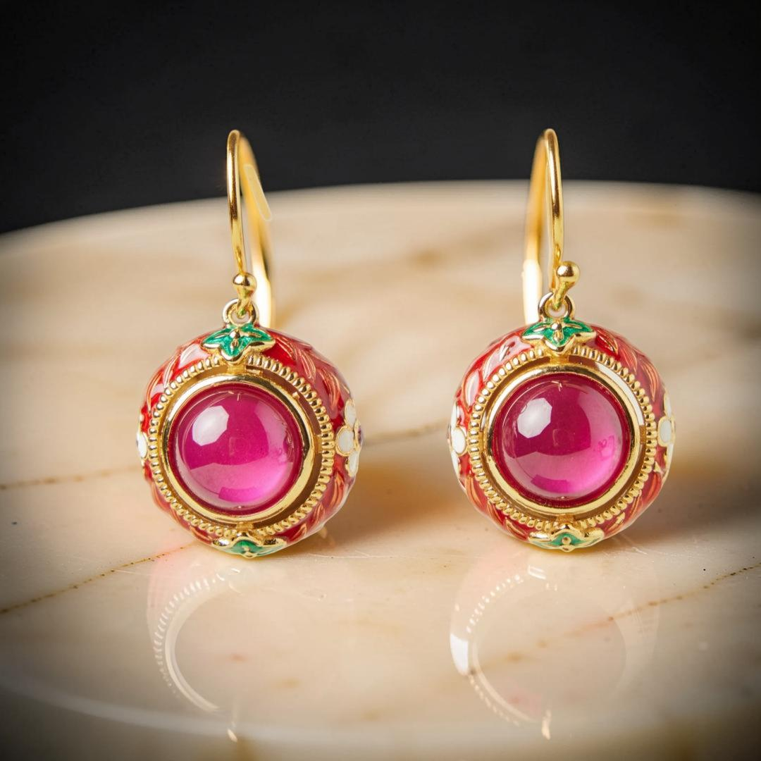 Boucles d'Oreilles Cornaline – Énergie Florale, Argent Plaqué Or