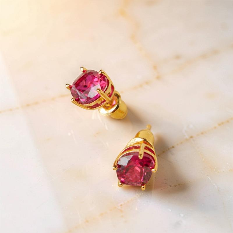 Boucles d'Oreilles Cornaline – Essence de Vie, Argent Plaqué Or