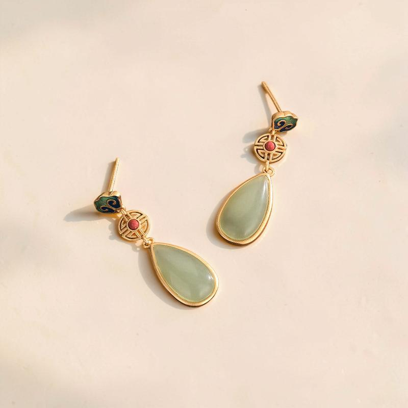 Boucles d'Oreilles Jade – Goutte de Paradis