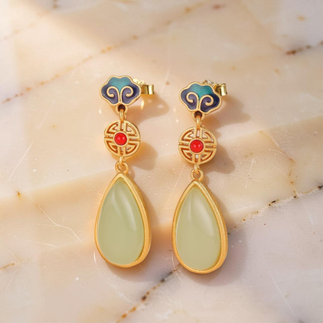 Boucles d'Oreilles Jade – Goutte de Paradis