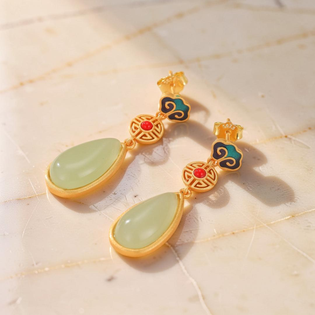 Boucles d'Oreilles Jade – Goutte de Paradis